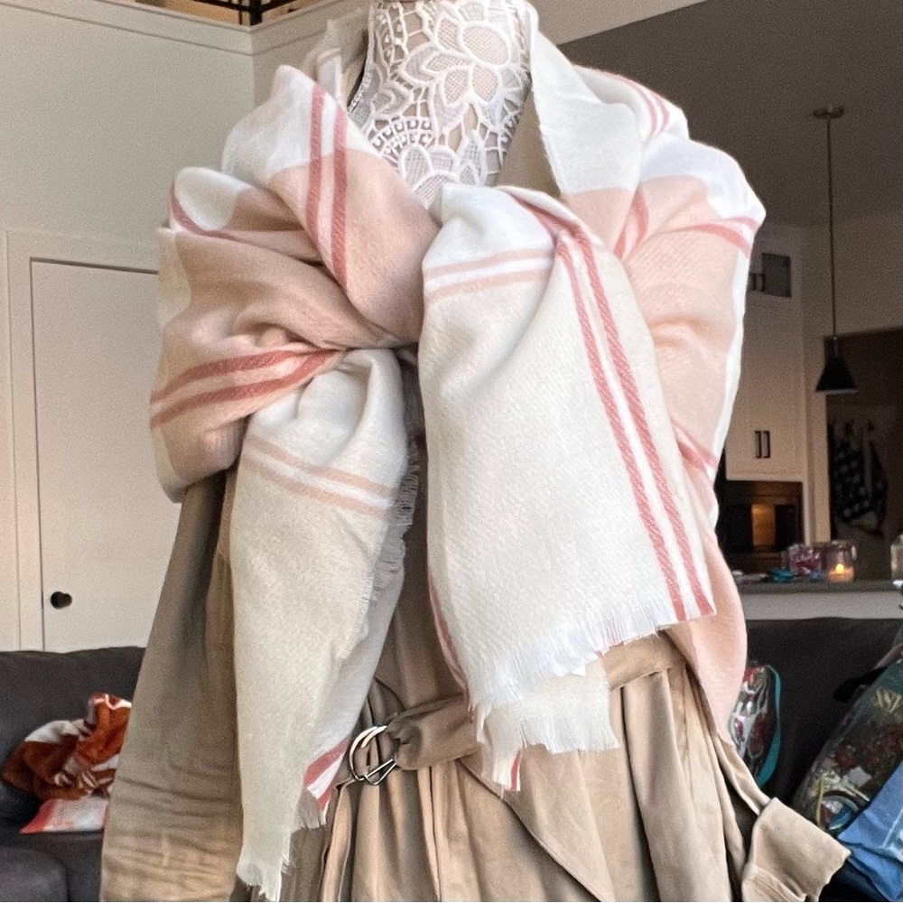Cream and peach scarf